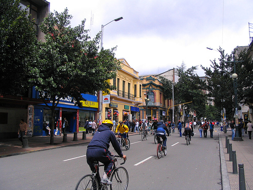 Car free day in Bogota, Columbia circa 2007. Photo by themikebot.