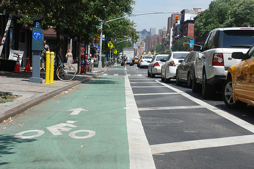New York City's new-ish First Avenue bike lane.