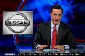 Stephen Colbert Mocks Nissan LEAF's "Wave" Campaign