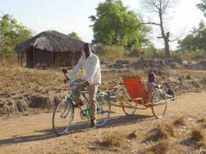 Bike ambulances save lives in remote areas. Photo by Transaid.