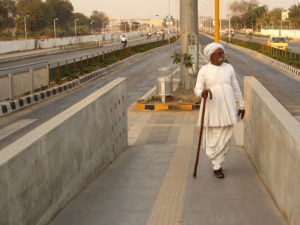 Tribal elder using the Janmarg BRT