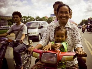 Happy traffic in Phnom Penh, Cambodia. Photo by SpAvAAi/Flickr.