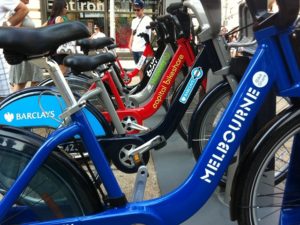 Shared bikes represent the wide range of bike-share systems around the world. Photo courtesy of Melbourne Bike Share.