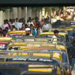 Groups like the Seatbelt Crew combine education and entertainment to get automobile drivers on Mumbai, India's crowded roads to buckle-up. Photo by Jerry H./Flickr.