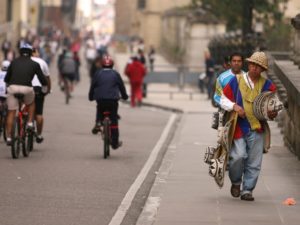 The people in Bogota's informal sector and the city government have clashing visions of how informal commerce should play out on public transport and in public spaces. Photo by Nathan Gibbs/Flickr.