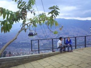 Medellín’s Metrocable is the centerpiece of an inclusive urban upgrading strategy that has improved mobility and economic opportunity, while reducing violence in disadvantaged areas. Photo by Gabinete/Flickr.