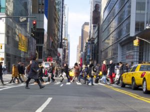 New York City’s Vision Zero approach to road safety makes streets safer for pedestrians and cyclists and serves as a best practice for cities around the world. Photo by Moe_NYC/Flickr.