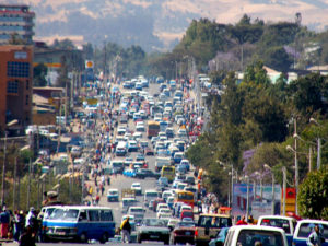 Downtown in Addis Ababa, Ethiopia